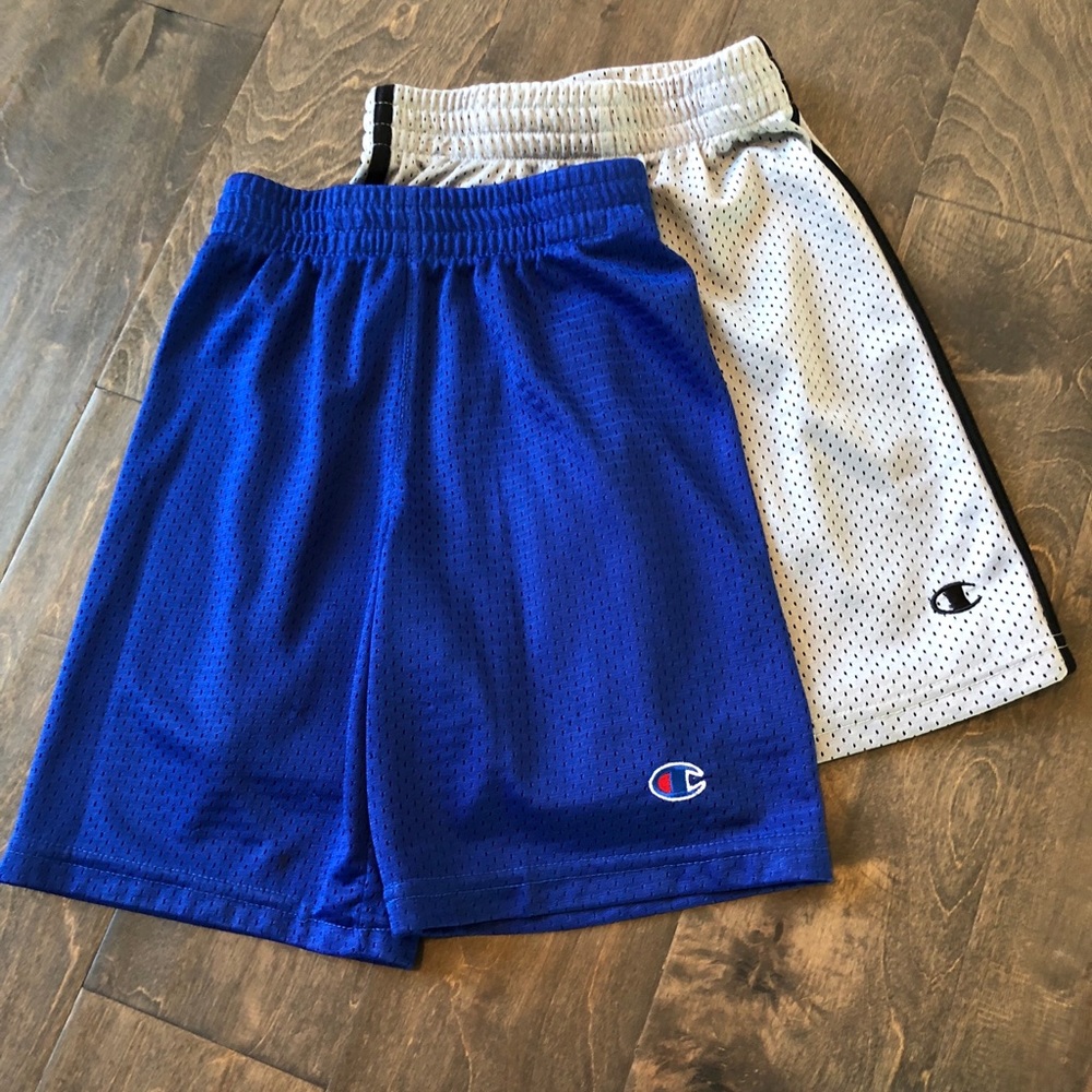 Boy’s size 5 gym shorts, blue & light grey